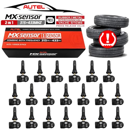 Autel 1-Sensor - Bulk of (20) Individually Bagged with Rubber Press-in Valve 300010, Black - Image 1