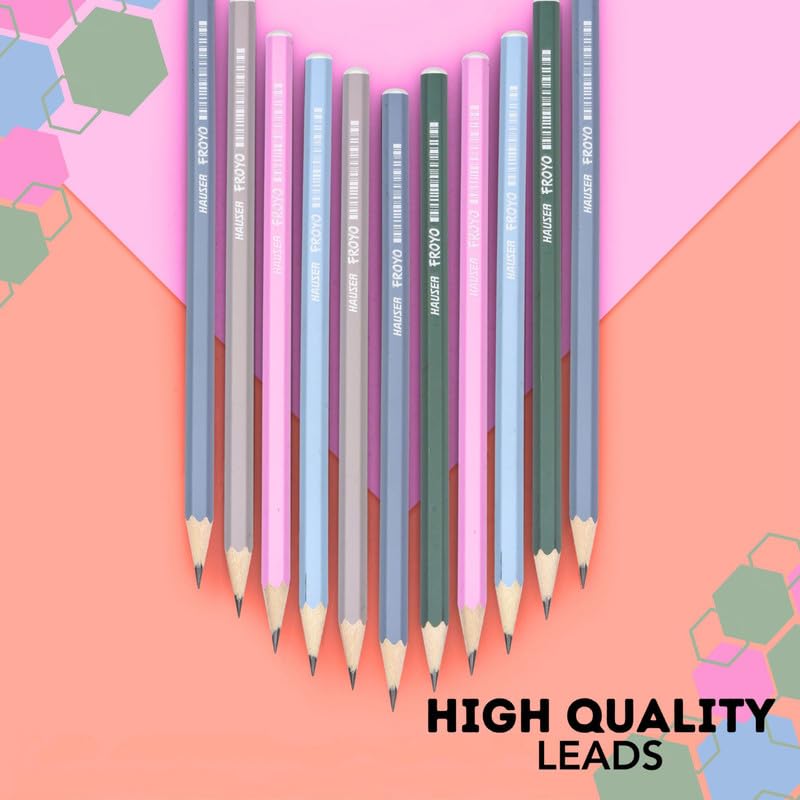 HAUSER ARTZ FROYO WOODEN PENCIL Set – 50 Pcs Multicolor Pencils | Extra Dark Lead for Smooth Writing | Ideal for Kids School Use & Drawing - Image 5