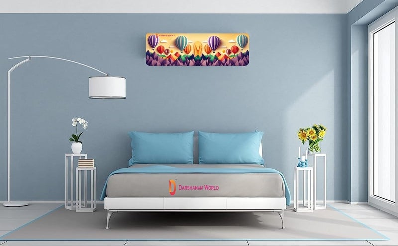 DARSHANAM WORLD 3D Printed Beautiful Ac Cover | Folding Designer Air Conditioning Dust Cover For Indoor & All Type AC Split Covers For Bedrooms & Hall (Beautiful Rainbow Balloon 1.5 Ton), Polyester - Image 5