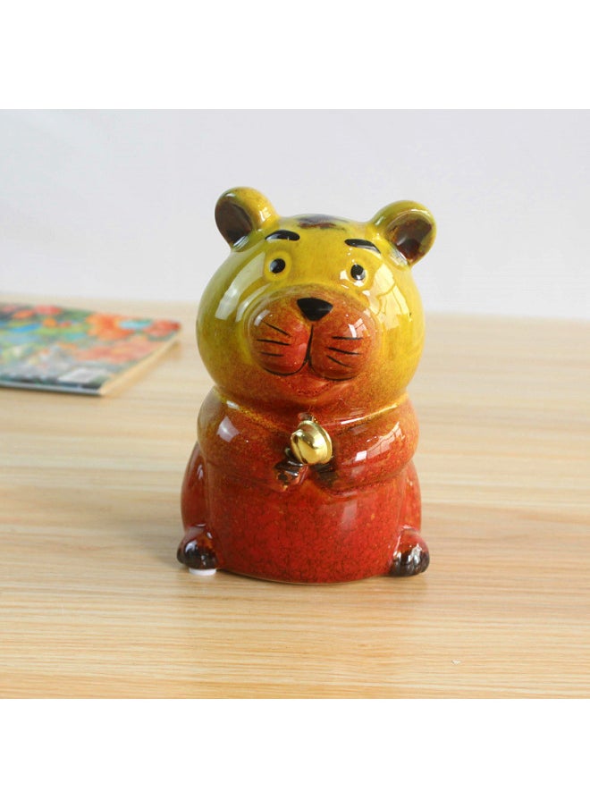 Generic Ceramic Piggy Bank Animal Zodiac Piggy Bank Children's Financial Coin Tank Accompanying Gift Decoration Ornaments-Color:Monkey  - Image 2
