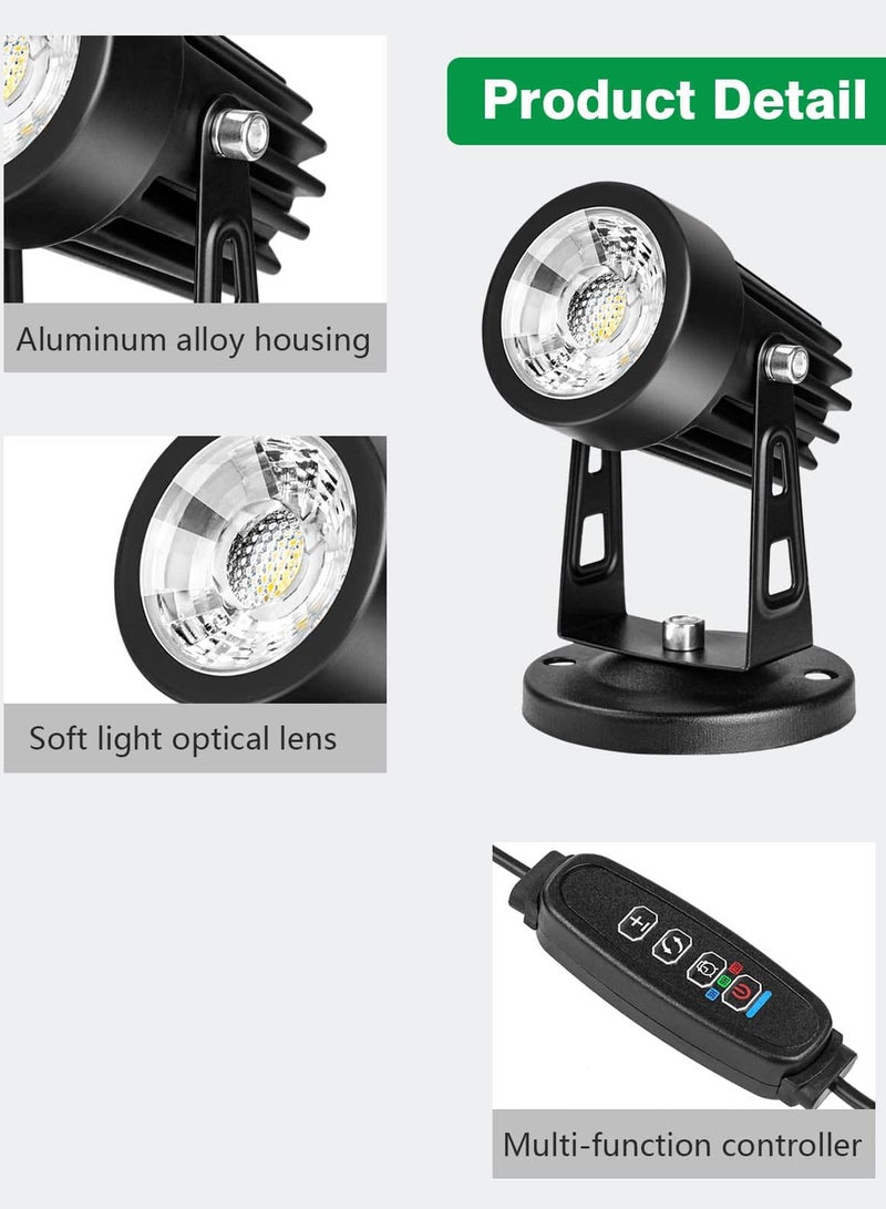 Dimmable LED Spot Lights Indoor Uplighting 3W USB Powered Floor Spot Lights Uplights Indoor Accent Light for Plants with 3 Color Lighting Modes and Auto On Off Timer Function 3h 6h 9h Black  - Image 3