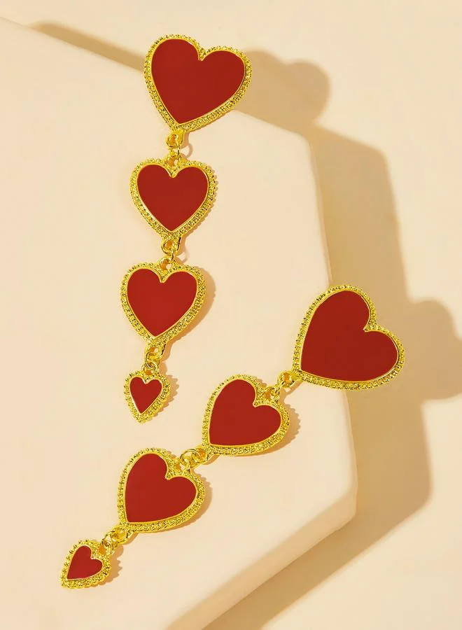 تايك تو أقراط شرابة بتصميم قلب