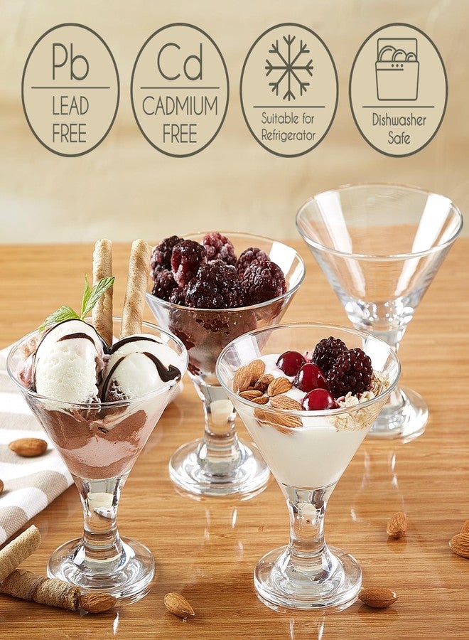 Crystalia Glass Ice Cream Bowl Set, Small Dessert Cups for Trifle Parfait Sundae Pudding and Fruit, Lead-Free Footed Sweet Serving Dishes, Set of 4, 6.25 oz (Conic) - Image 5