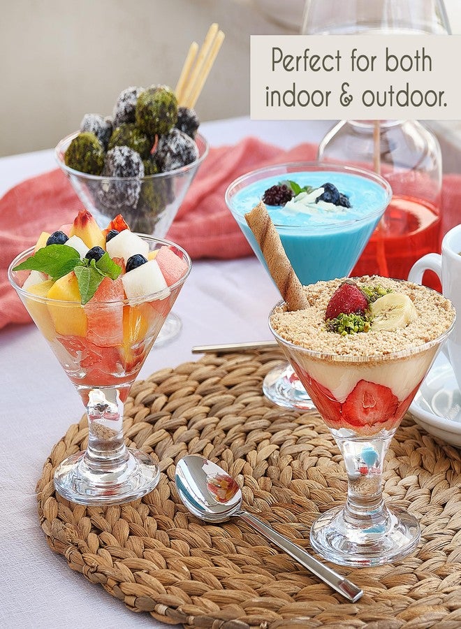Crystalia Glass Ice Cream Bowl Set, Small Dessert Cups for Trifle Parfait Sundae Pudding and Fruit, Lead-Free Footed Sweet Serving Dishes, Set of 4, 6.25 oz (Conic) - Image 4
