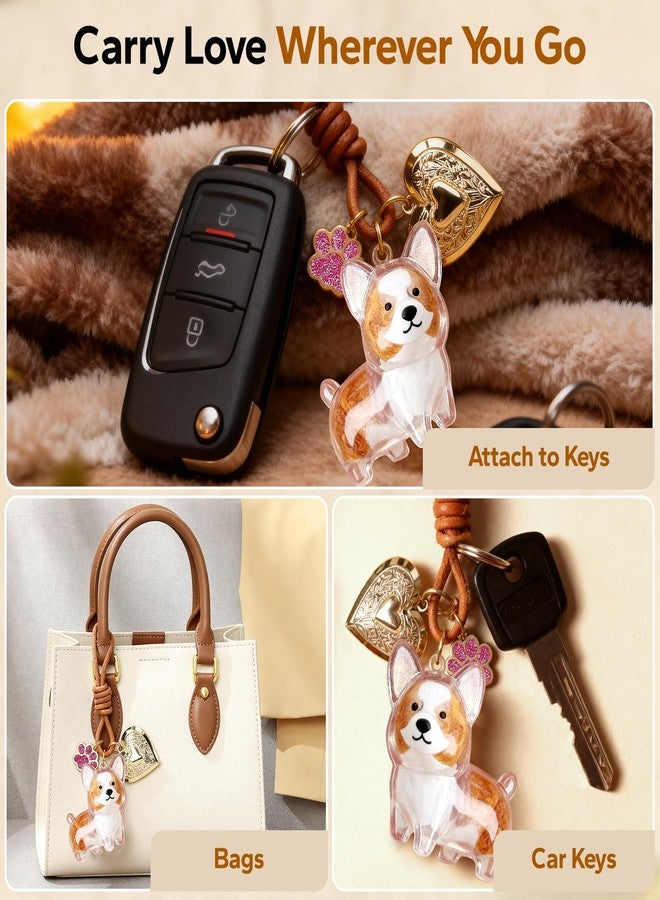 Corgi Dog Hair Collector Keychain Dog Fur Keepsake Pet Memorial Gifts for Dogs Pets Fur Memory Charm with Storage Photo - Image 4