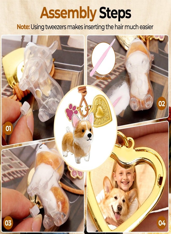 Corgi Dog Hair Collector Keychain Dog Fur Keepsake Pet Memorial Gifts for Dogs Pets Fur Memory Charm with Storage Photo - Image 2
