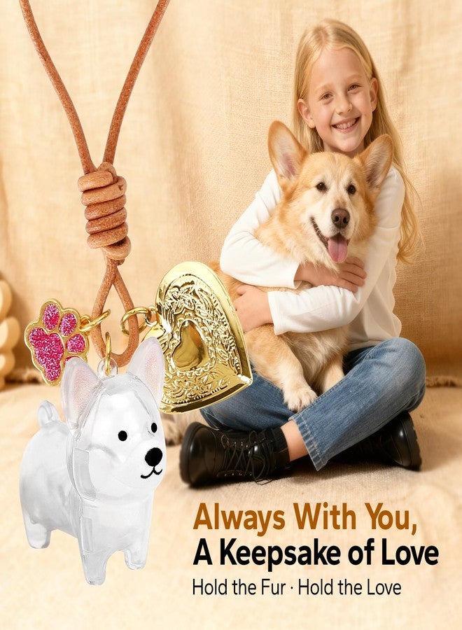 Corgi Dog Hair Collector Keychain Dog Fur Keepsake Pet Memorial Gifts for Dogs Pets Fur Memory Charm with Storage Photo - Image 3