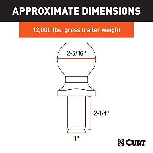 CURT 40042 Raw Steel Trailer Hitch Ball 12000 lbs 2516Inch Diameter 1 x 214Inch Shank - Image 3