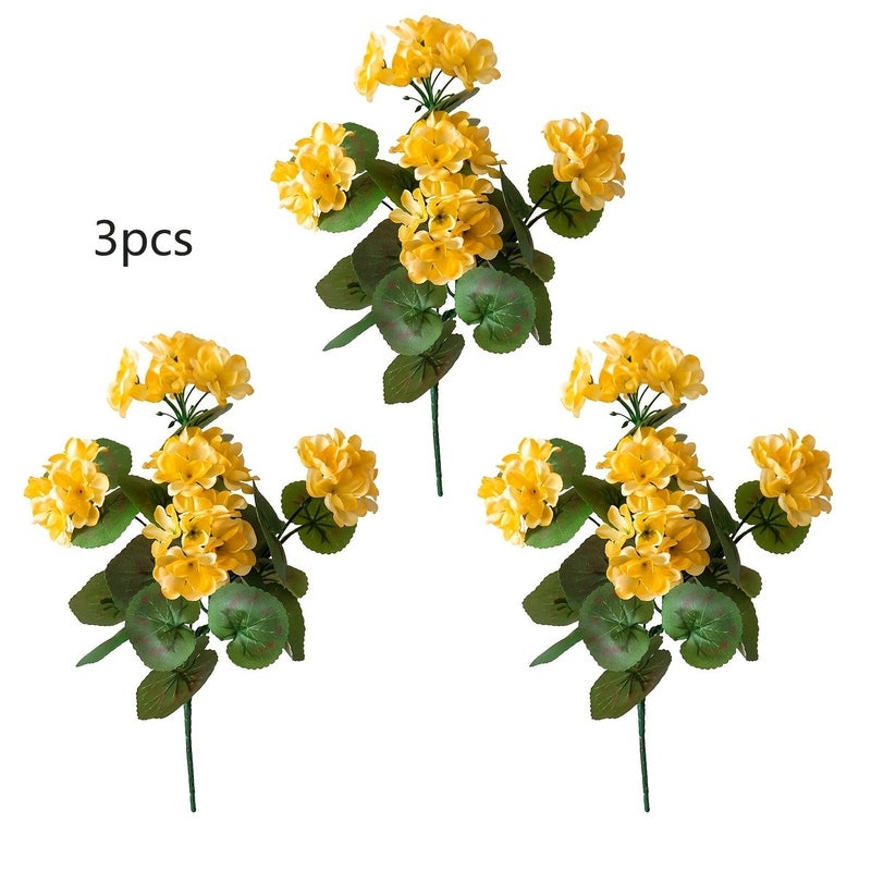 3pcs Red Artificial Geranium Begonia Crabapple Flowers For Home Wedding Table Decoration - Image 4