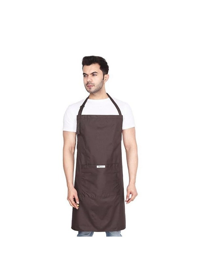 MAKSTILE مئزر MAKSTILE المقاوم للماء والغبار لغسل الصحون والطهي وتجميل الكلاب والبستنة وغسل السيارات والعمل في المختبر والمطاعم والاستخدام الصناعي | للجنسين | قهوة | عبوة من 1 - Image 1