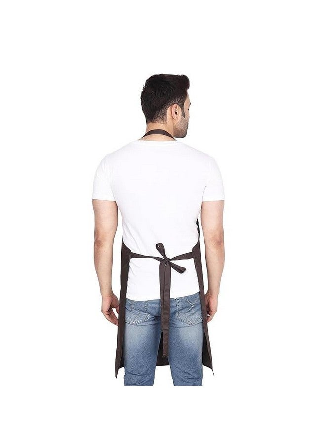 MAKSTILE مئزر MAKSTILE المقاوم للماء والغبار لغسل الصحون والطهي وتجميل الكلاب والبستنة وغسل السيارات والعمل في المختبر والمطاعم والاستخدام الصناعي | للجنسين | قهوة | عبوة من 1 - Image 3