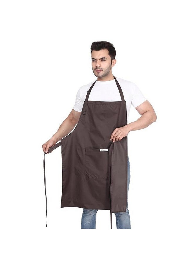 MAKSTILE مئزر MAKSTILE المقاوم للماء والغبار لغسل الصحون والطهي وتجميل الكلاب والبستنة وغسل السيارات والعمل في المختبر والمطاعم والاستخدام الصناعي | للجنسين | قهوة | عبوة من 1 - Image 5