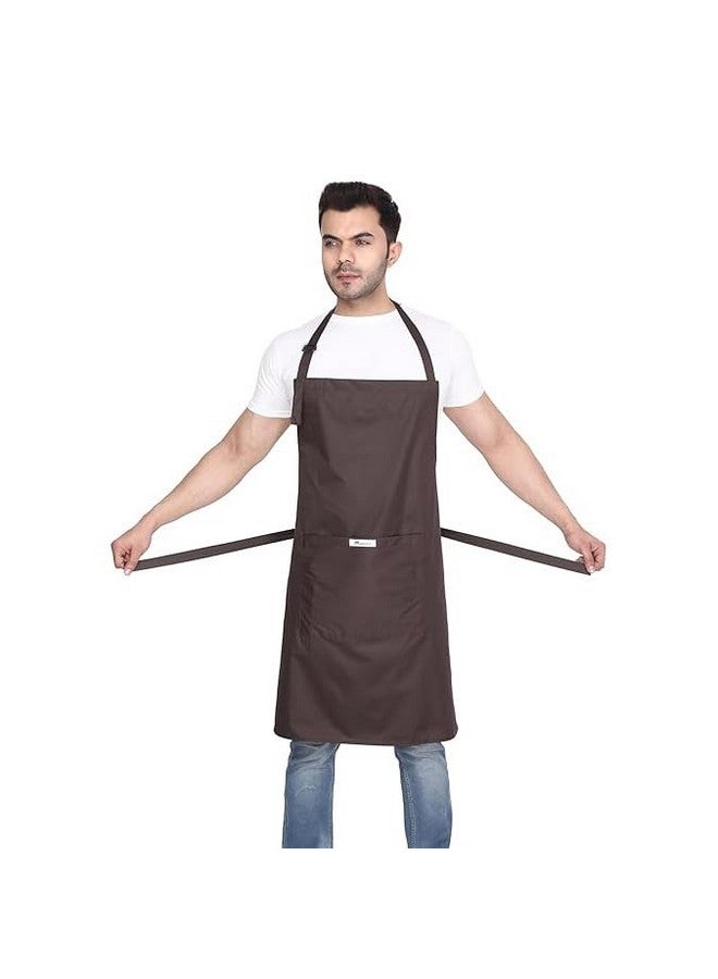 MAKSTILE مئزر MAKSTILE المقاوم للماء والغبار لغسل الصحون والطهي وتجميل الكلاب والبستنة وغسل السيارات والعمل في المختبر والمطاعم والاستخدام الصناعي | للجنسين | قهوة | عبوة من 1 - Image 4