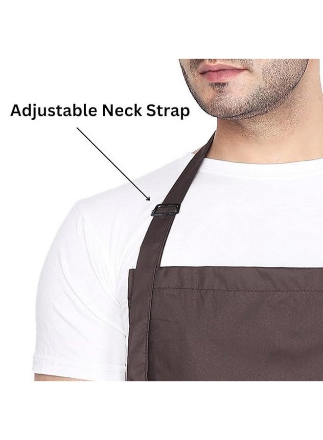 MAKSTILE مئزر MAKSTILE المقاوم للماء والغبار لغسل الصحون والطهي وتجميل الكلاب والبستنة وغسل السيارات والعمل في المختبر والمطاعم والاستخدام الصناعي | للجنسين | قهوة | عبوة من 1 - Image 2