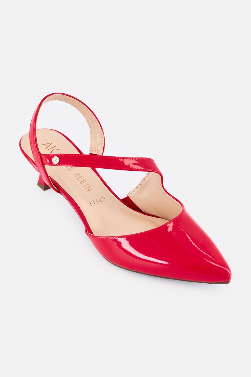 ANNE KLEIN حذاء نسائي بكعب خلفي، أحمر - Image 1