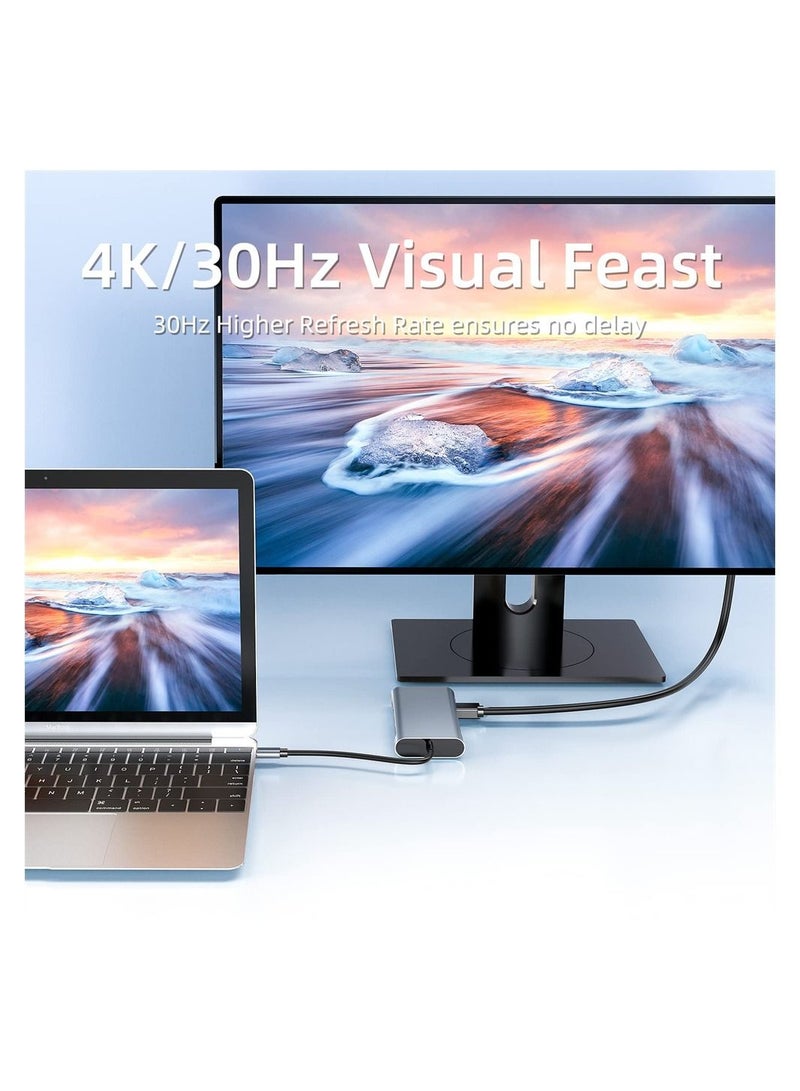 SYOSI USB C Adapter 10-in-1 Docking Station with 4K-HDMI VGA USB 3.0 USB C Port 100W PD RJ45 Ethernet TF Card Reader Compatible with MacBook Pro/Air and other Type C Devices - Image 3