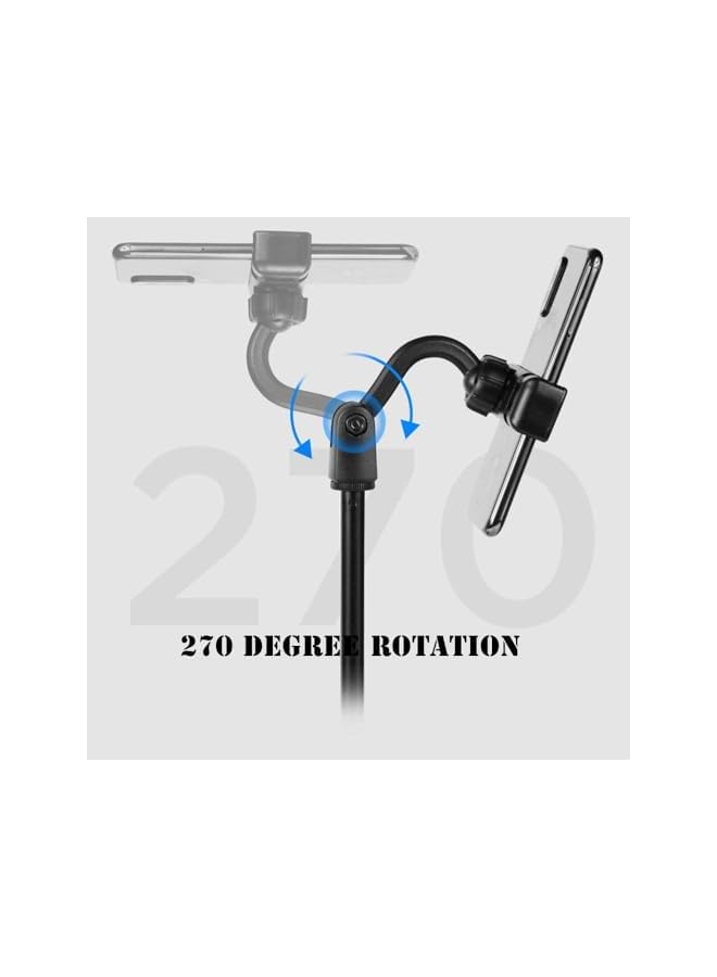 erorex حامل هاتف محمول حامل مكتب للهاتف المحمول 360 درجة ارتفاع قابل للتعديل يصل إلى 11.8 بوصة متوافق مع الهواتف المحمولة من 3.5 إلى 6.5 بوصة (أسود) - Image 3