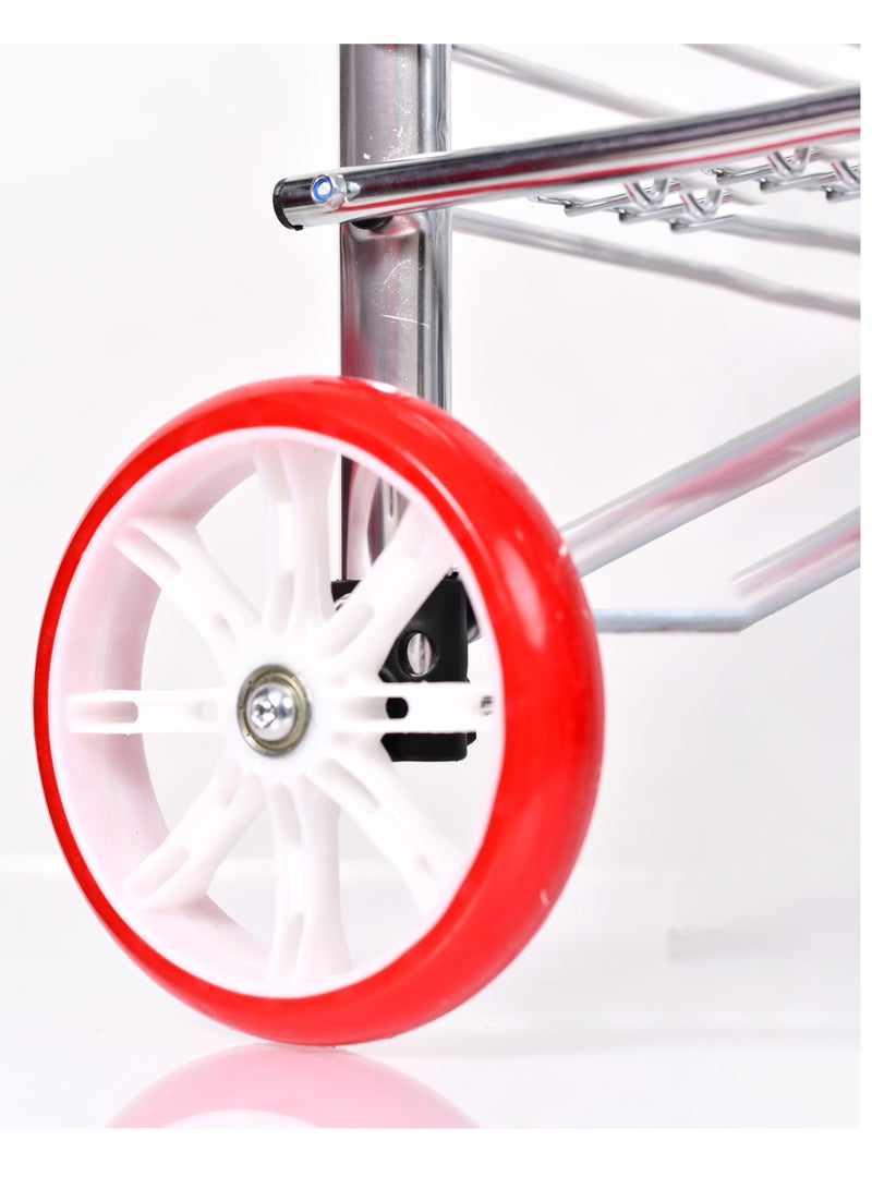 مورانو عربة تسوق قابلة للطي من مورانو 4 عجلات فضي - Image 4