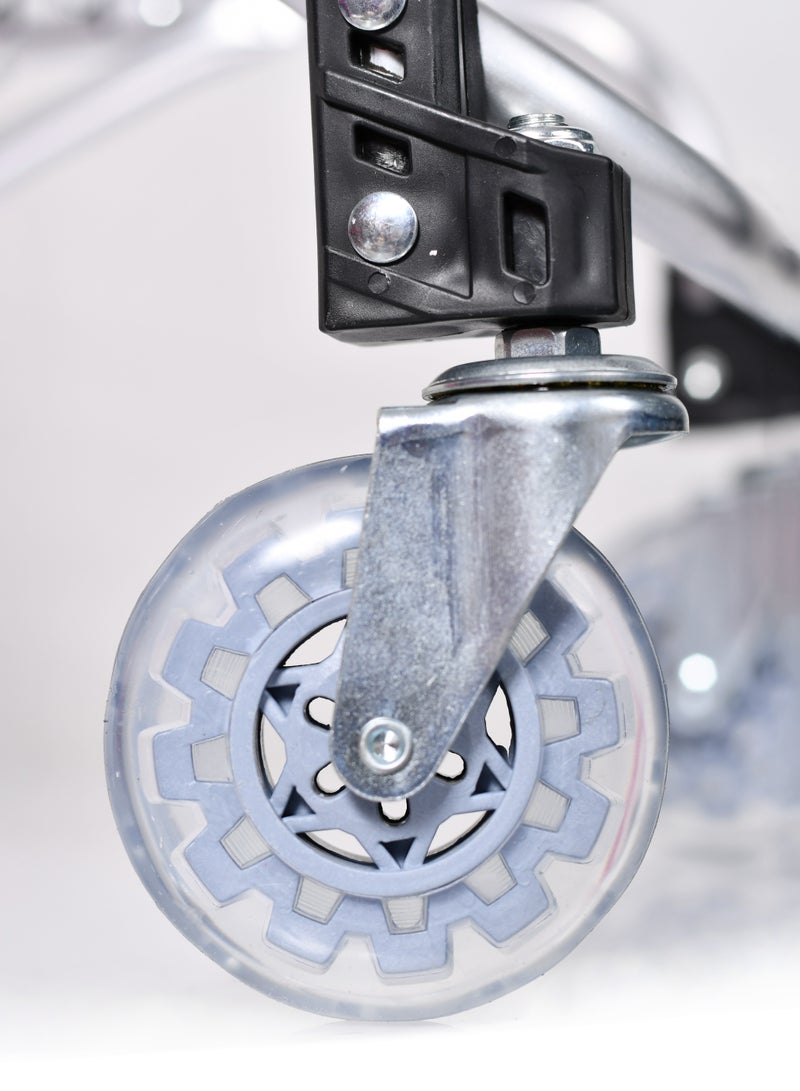 مورانو عربة تسوق قابلة للطي من مورانو 4 عجلات فضي - Image 5