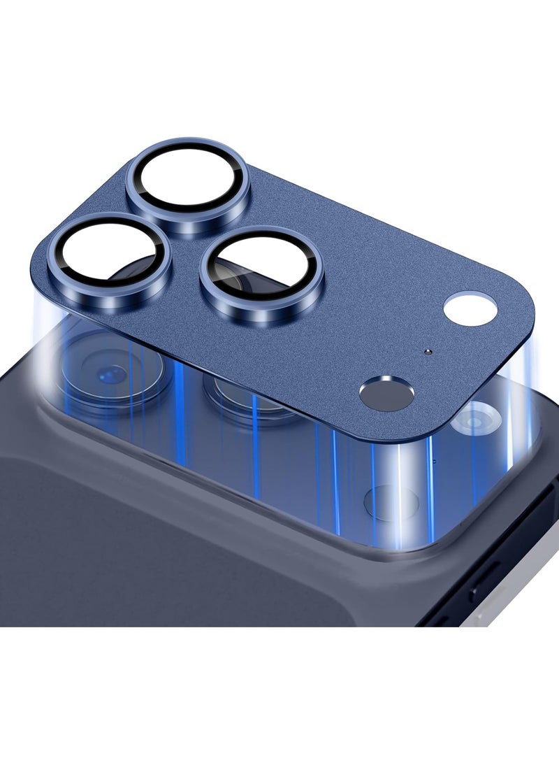 ACLIX Camera Lens Protector for iPhone 17 Pro, Full Coverage 9H Tempered Glass Ring Cover, Matte Metal Plate, Case Friendly, 6.5-Inch Display, 1-Pack (Blue) - Image 1