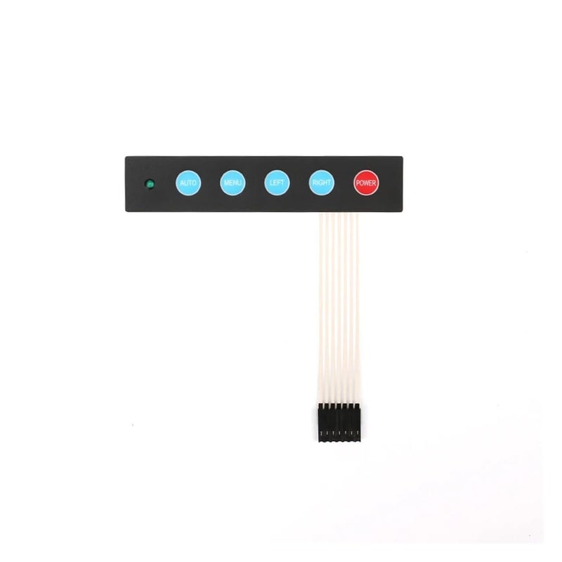 1 * 2 3 4 5 مفتاح غشاء رئيسي 3 * 4 لوحة مفاتيح مصفوفة 4X5 مع 1X6LED (فضي) - Image 2