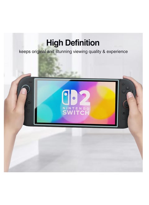 Screen Protector Compatible with Nintendo Switch 2, Tempered Glass Screen Film Guard Rounded Edge Real Glass Screen Protector for Nintendo Switch 2025