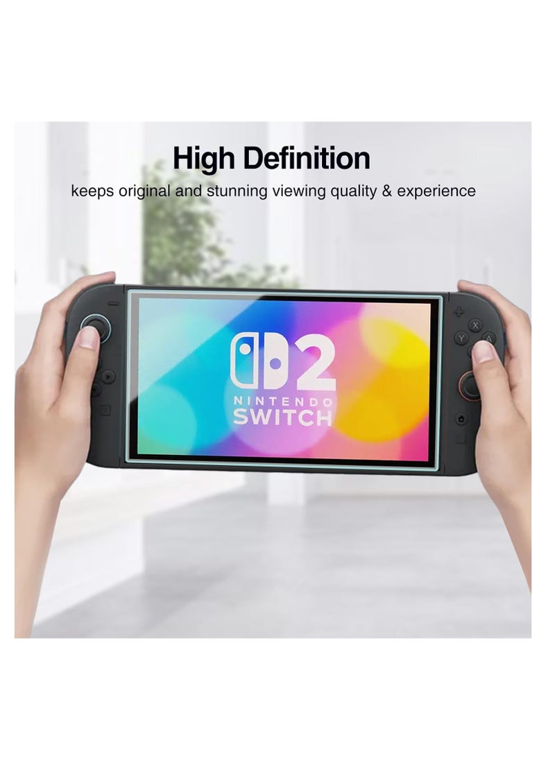 Screen Protector Compatible with Nintendo Switch 2, Tempered Glass Screen Film Guard Rounded Edge Real Glass Screen Protector for Nintendo Switch 2025