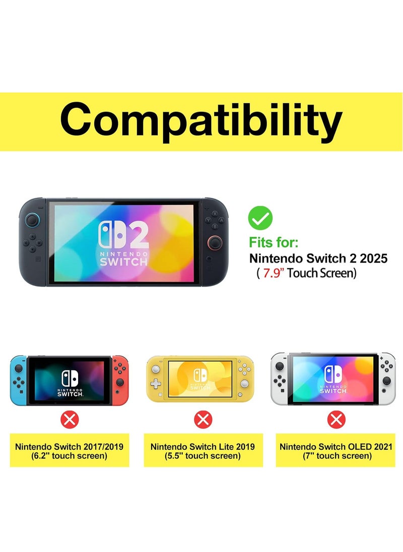 Screen Protector Compatible with Nintendo Switch 2, Tempered Glass Screen Film Guard Rounded Edge Real Glass Screen Protector for Nintendo Switch 2025