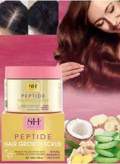 150ml Peptide Hair Growth Scrub Promote Hair Growth Control Oil and Deep Cleanse Scalp Natural Ingredient Mild and Safe Repair Damaged Cortex Regrow Scalp Hair Follicles and Cleanses