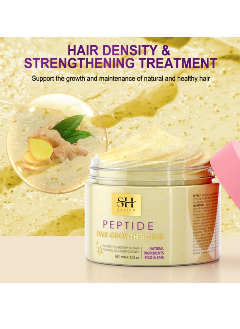 Sevich - 150ml Peptide Hair Growth Scrub Promote Hair Growth Control Oil and Deep Cleanse Scalp Natural Ingredient Mild and Safe Repair Damaged Cortex Regrow Scalp Hair Follicles and Cleanses - Image 1