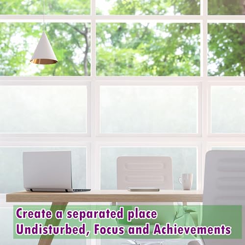 VSUDO 1 Roll 354 by 787 Privacy Window Film White Frosted Pattern Window Tint for Home Static Cling Window Sticker 1937 Sq Ft Total - Image 3