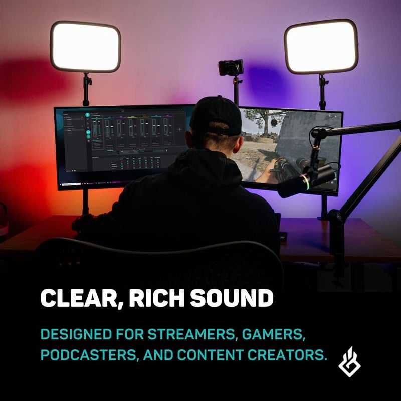 BEACN Dark Dynamic USB Mic for PC | Professional Microphone for Podcast, Gaming Mic, Streaming Mic | Studio-Quality Desk Mic for YouTube, Twitch, and Recording | Microphone for PC, Gaming & Streaming - Image 3