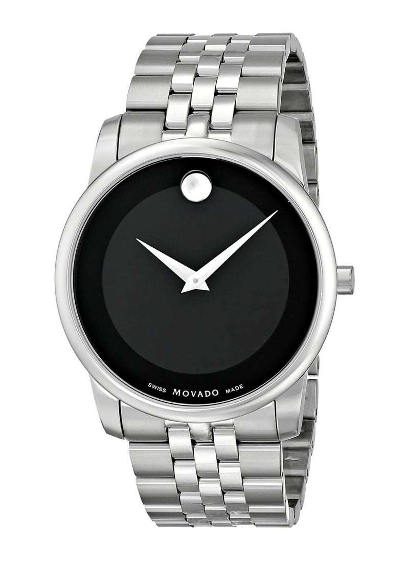 MOVADO BOLD - Movado Museum Classic Black Dial Silver Steel Strap Watch For Men - 606504 - Image 1