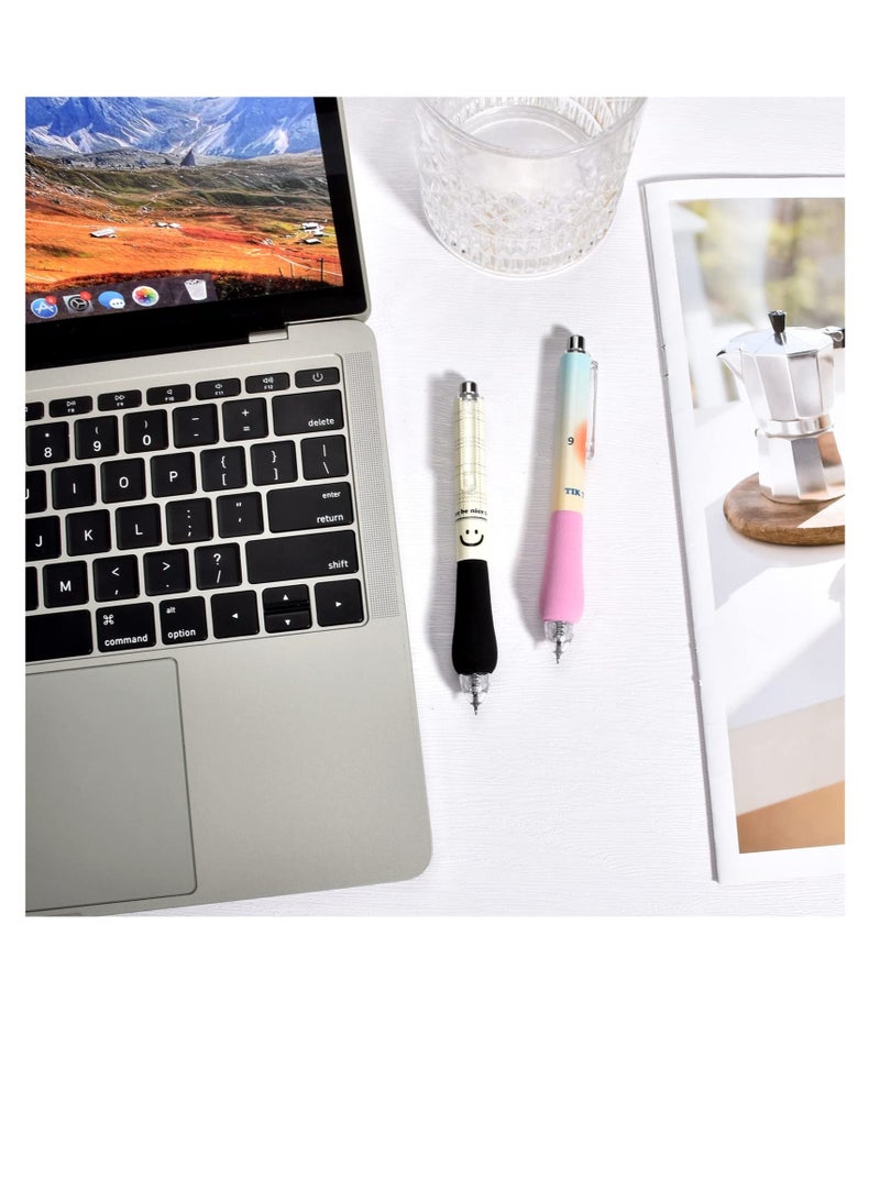 Retractable Gel Pens, 12 Pcs Creative Gel Ink Rollerball Pen, Quick Dry Fine Point 0.5mm Black Ink Rolling Ball Gel Pen, Comfortable Smooth Writing Aesthetic Pens, for Home, School, Office