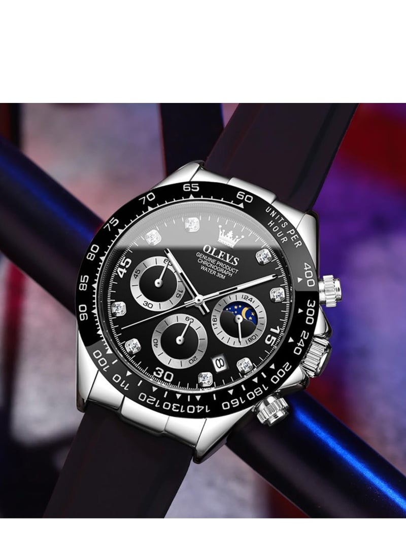 أوليفز ساعات رجالية بسوار سيليكون كوارتز مقاومة للماء 2875 - Image 4