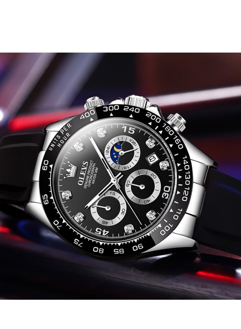 أوليفز ساعات رجالية بسوار سيليكون كوارتز مقاومة للماء 2875 - Image 5