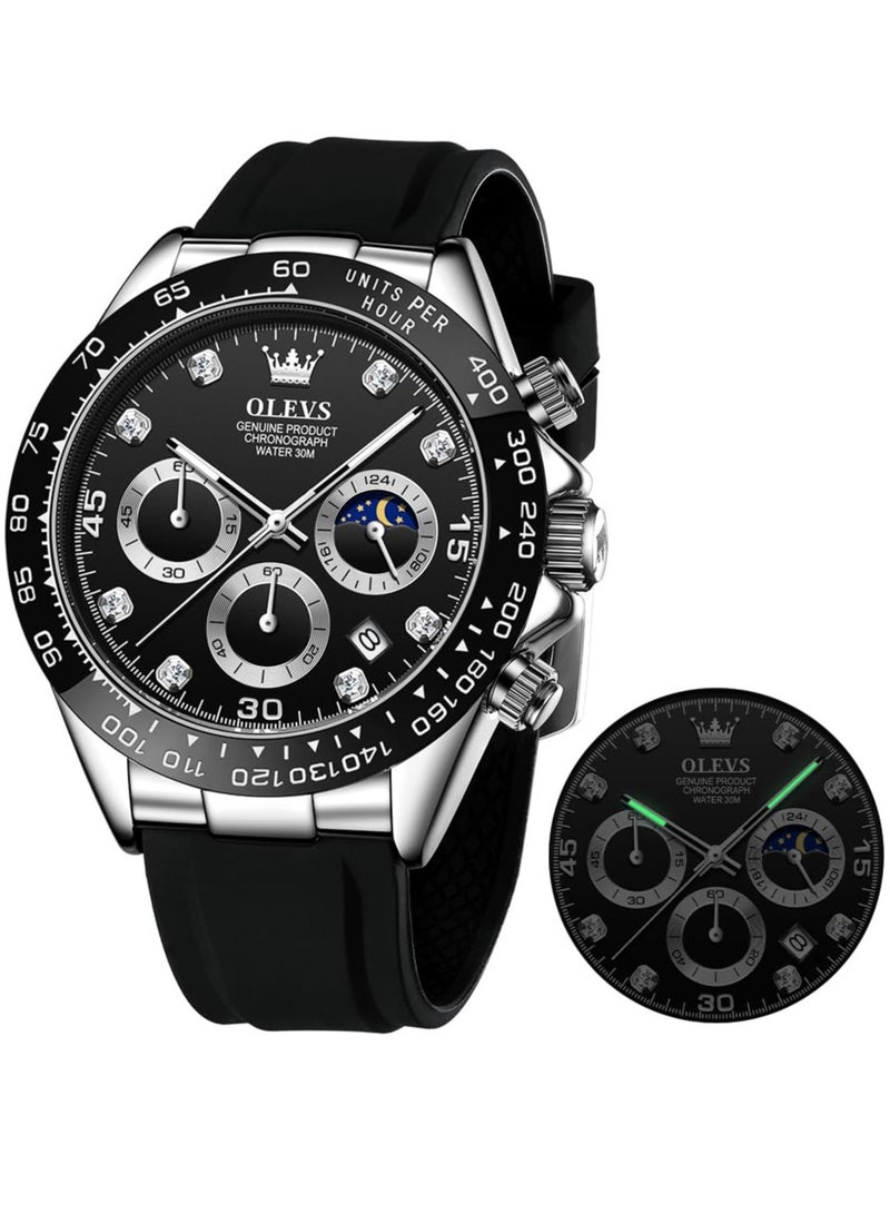 أوليفز ساعات رجالية بسوار سيليكون كوارتز مقاومة للماء 2875 - Image 1