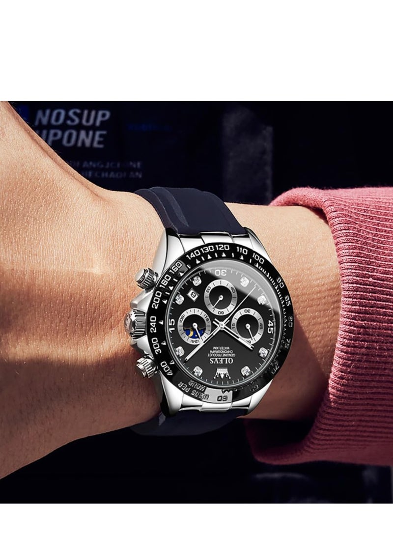 أوليفز ساعات رجالية بسوار سيليكون كوارتز مقاومة للماء 2875 - Image 3