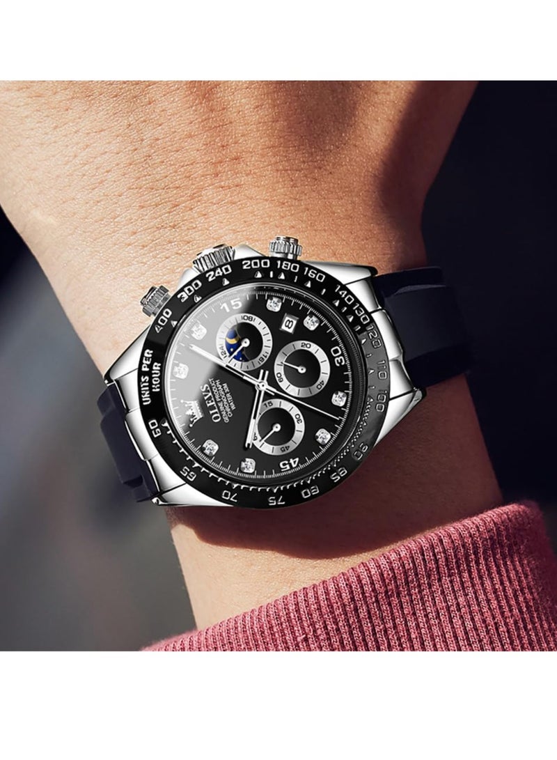 أوليفز ساعات رجالية بسوار سيليكون كوارتز مقاومة للماء 2875 - Image 2