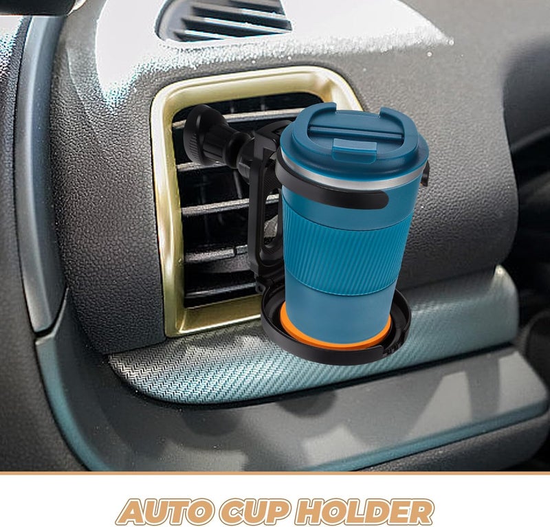Car Cup Holder for Air Outlet Orange Multi-Functional Automotive Cup and Water Bottle Holder with Anti-Shock Design and Mobile Phones for Vehicle Interior Use - Image 3