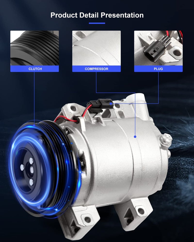 ECCPP AC Compressor with Clutch 2008-2016 Replacement for Nissan Rogue 2.5L Air Conditioning Compressor - Image 4