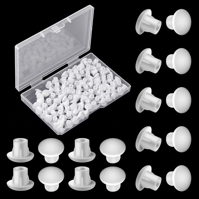 Jetec Jetec 100 Pieces 316 Plastic Plugs for Round Hole Shelf Cap Cabinet Hole Cover Cupboard Shelf Pegs for in Furniture Cabinet Cupboard Shelves
