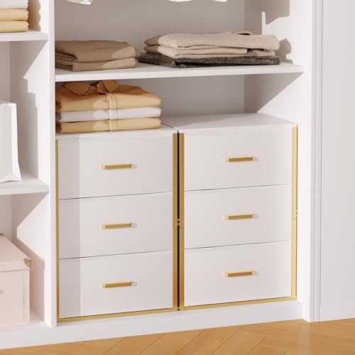 Qzzsmy Nightstand with 3 Drawers for Bedroom, Dresser Drawer Organizer, Storage Dresser with Fabric Drawers and Metal Frame for Closet, Living Room, Bedside Table with Wood Top - Image 2