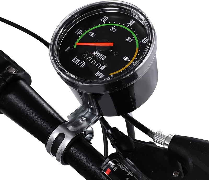 HilBeliFU Analog Bike Speedometer, Mechanical Bike Odometer, Aluminum Alloy Bicycle Odometer with 80cm Cable for 26in, 27.5in, 28in, 29in Outdoor Cycling Tricycle, 4.3x3.1x3.1in - Image 4