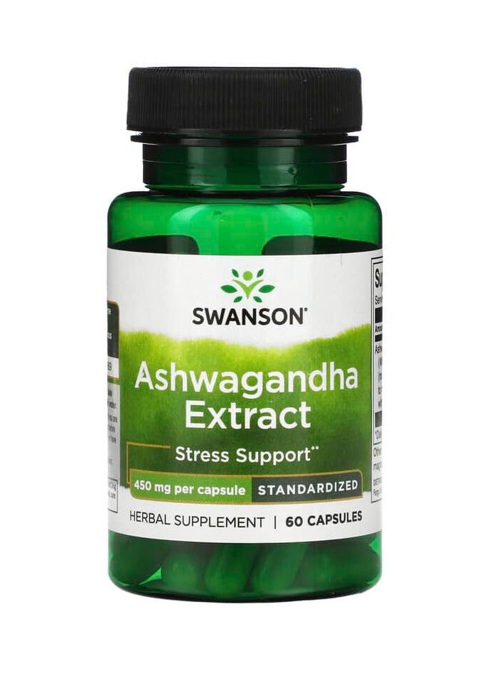 سوانسون مستخلص أشواغاندا، موحد، 450 ملغ، 60 كبسولة - Image 1