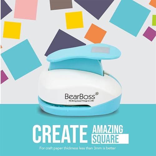 BearBoss 6 Craft Hole Punch Shapes 1 Inch Paper Punches for Crafting Handmade Scrapbooking Punches Mix Shapes Designs for Kindergarten Teacher Office Supplies Kids - Image 3