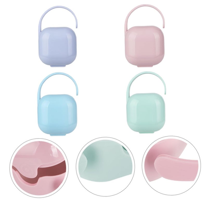 4 Pack Portable Pacifier Holder Case Lightweight Soother Container Box Easy Clean - Image 4