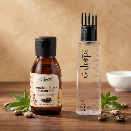 G Drops Jamaican Black Castor Oil – Cold Pressed, 100% Pure & Unrefined JBCO for Hair Growth, Thicker Eyebrows, Longer Eyelashes & Scalp Nourishment | For Men & Women | 70ml - Image 2
