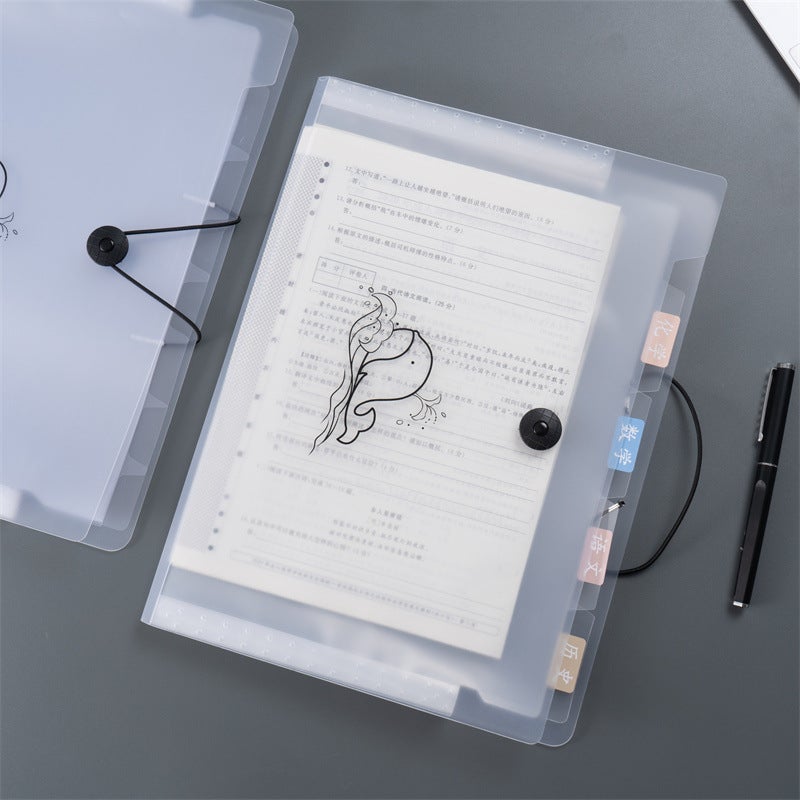 A4 File Folder Accordion Bag Test Paper Storage Bag Document Folder Multi-Layer Subject Classification File Bag Accordion - Image 5