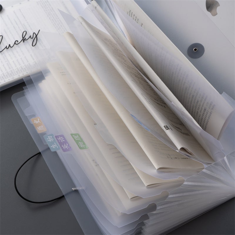 A4 File Folder Accordion Bag Test Paper Storage Bag Document Folder Multi-Layer Subject Classification File Bag Accordion - Image 3